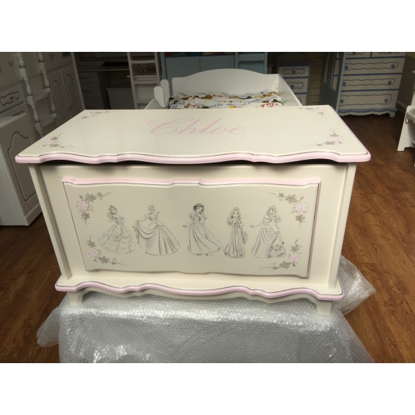 Toy Box 3ft With Sketched Hand Painted Artwork Inc. Lid